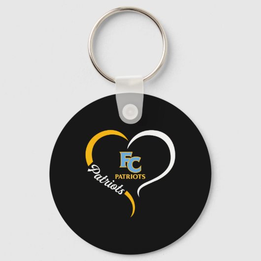 Eerste koloniale patriotten Logo Half Heart Slogan Sleutelhanger (Voorkant)