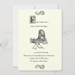 Eerste komt huwelijk Storybook Baby shower Uitnodi Kaart