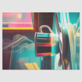 Eerste kopje koffie, glanzend dinerpapier tissuepapier