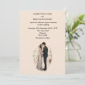 Eerste kus bruiloft kaart (Staand voorkant)