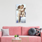 Eerste Kus door Bouguereau, Oude Victoriaanse Enge Canvas Afdruk (Insitu (Woonkamer))