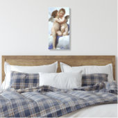 Eerste Kus door Bouguereau, Oude Victoriaanse Enge Canvas Afdruk (Insitu (Slaapkamer))