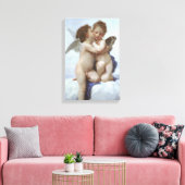 Eerste Kus door Bouguereau, Oude Victoriaanse Enge Canvas Afdruk (Insitu (Woonkamer))
