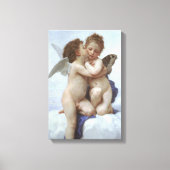 Eerste Kus door Bouguereau, Oude Victoriaanse Enge Canvas Afdruk (Voorkant)
