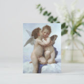Eerste kus door Bouguereau,  Victoriaans Angels Briefkaart (Staand voorkant)