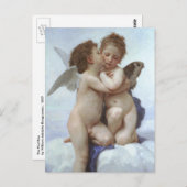 Eerste kus door Bouguereau,  Victoriaans Angels Briefkaart (Voorkant / Achterkant)