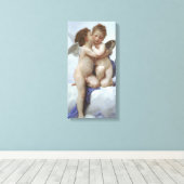 Eerste kus door Bouguereau,  Victoriaans Angels Canvas Afdruk (Insitu (Houten vloer))