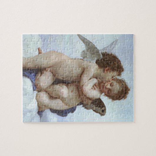 Eerste kus door Bouguereau,  Victoriaans Angels Legpuzzel (Horizontaal)