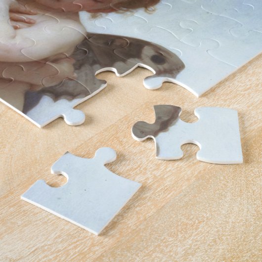 Eerste kus door Bouguereau,  Victoriaans Angels Legpuzzel (Zijkant)