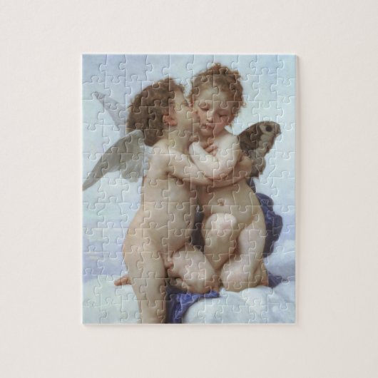 Eerste kus door Bouguereau,  Victoriaans Angels Legpuzzel (Verticaal)