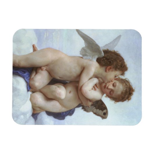Eerste kus door Bouguereau,  Victoriaans Angels Magneet (Horizontaal)