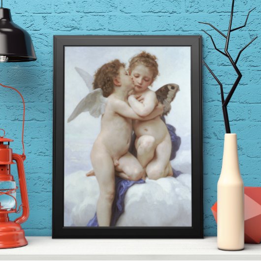 Eerste kus door Bouguereau,  Victoriaans Angels Poster