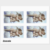 Eerste kus door Bouguereau, Victoriaans Angels Rechthoekige Sticker (Vel)