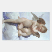 Eerste kus door Bouguereau, Victoriaans Angels Rechthoekige Sticker (Voorkant)