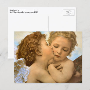 Eerste Kus (engel detail) door Bouguereau Briefkaart