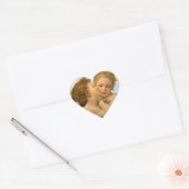 Eerste Kus (engel detail) door Bouguereau Hart Sticker (Envelop)