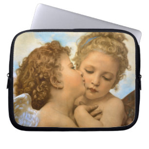 Eerste Kus (engel detail) door Bouguereau Laptop Sleeve