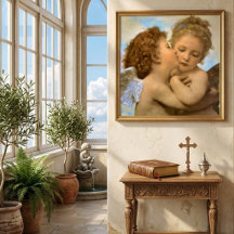 Eerste Kus (engel detail) door Bouguereau