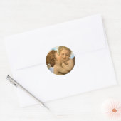Eerste Kus (engel detail) door Bouguereau Ronde Sticker (Envelop)