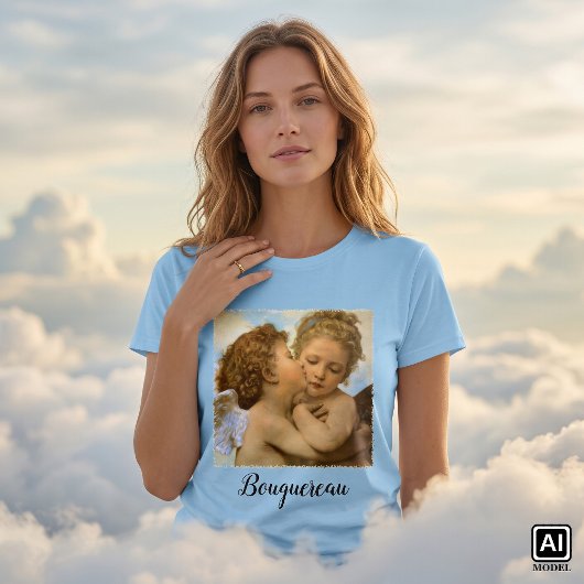 Eerste Kus (engel detail) van Bouguereau T-shirt