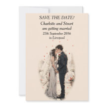 Eerste kus Save The Date Kaart