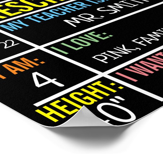 Eerste Laatste Schooldag Schoolbord Terug naar sch Poster (Hoek)