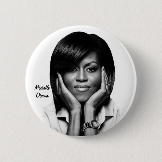EERSTE LADY MICHELLE OBAMA-toets Ronde Button 5,7 Cm (Voorkant)