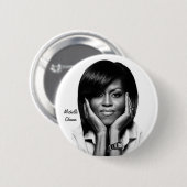 EERSTE LADY MICHELLE OBAMA-toets Ronde Button 5,7 Cm (Voorkant /achterkant)