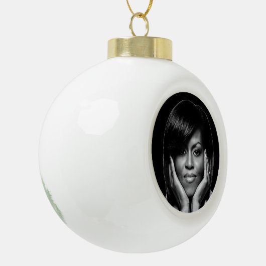 EERSTE LADY MICHELLE OBAMA-versiering Keramische Bal Ornament (Links)