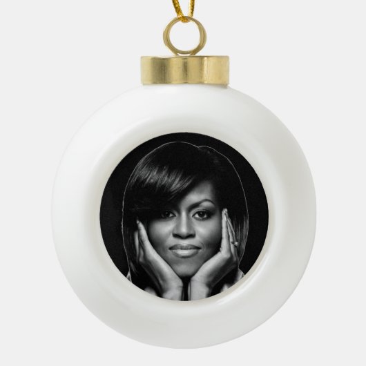 EERSTE LADY MICHELLE OBAMA-versiering Keramische Bal Ornament (Voorkant)