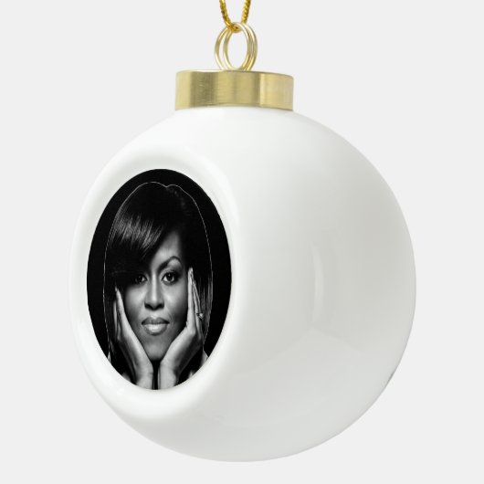 EERSTE LADY MICHELLE OBAMA-versiering Keramische Bal Ornament (Rechts)