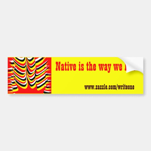 eerste landen bumpersticker (Voorkant)