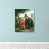 Eerste landing van Christoffel Columbus in Canvas Afdruk (Insitu (Houten vloer))