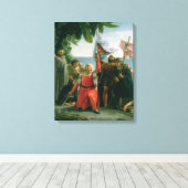 Eerste landing van Christoffel Columbus in Canvas Afdruk (Insitu (Houten vloer))