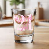 Eerste legale opname Modern Pink 21ste verjaardag Shot Glas