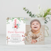 Eerste lente Floral Little Miss Onederful 1st BD Kaart (Staand voorkant)