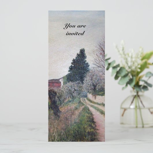 EERSTE LENTE IN TUSCANIE LANDSCHAP Feestprogramma Kaart (Staand voorkant)