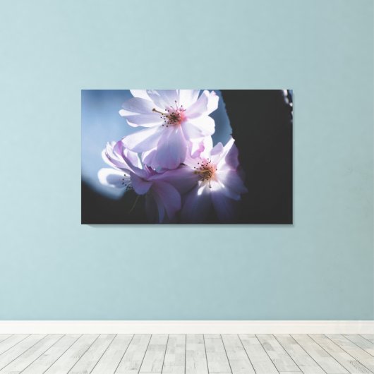 Eerste lentebloemen canvas afdruk (Insitu (Houten vloer))