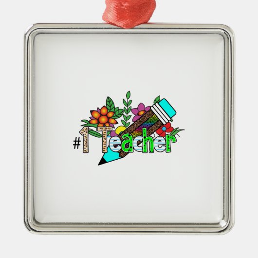 Eerste leraar metalen ornament (Voorkant)