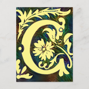 Eerste letter C  Corlorul ornament Briefkaart