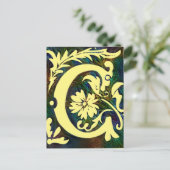 Eerste letter C  Corlorul ornament Briefkaart (Staand voorkant)