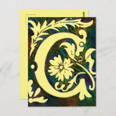 Eerste letter C  Corlorul ornament Briefkaart (Voorkant / Achterkant)