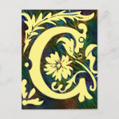 Eerste letter C  Corlorul ornament Briefkaart (Voorkant)