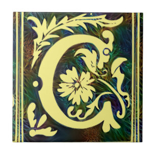 Eerste letter C  Corlorul ornament Tegeltje