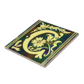 Eerste letter C  Corlorul ornament Tegeltje (Zijkant)