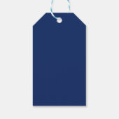 Eerste letter monogram blauw wit gewoon eenvoudig cadeaulabel (Achterkant)