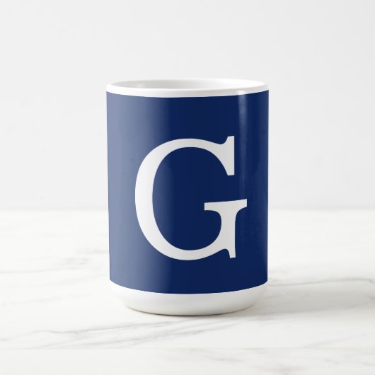 Eerste letter monogram blauw wit gewoon eenvoudig koffiemok (Center)