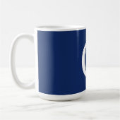 Eerste letter monogram blauw wit gewoon eenvoudig koffiemok (Links)