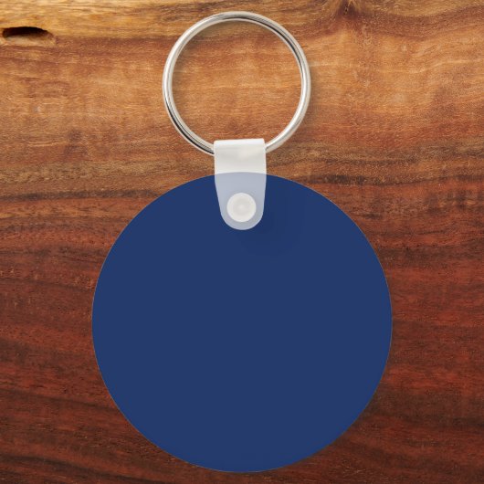 Eerste letter monogram blauw wit gewoon eenvoudig sleutelhanger (Achterkant)