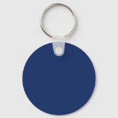 Eerste letter monogram blauw wit gewoon eenvoudig sleutelhanger (Achterkant)